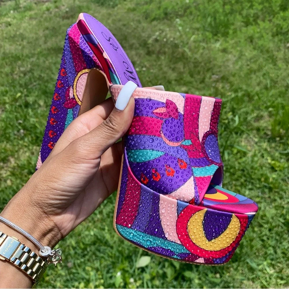 Capri 💜✨ Platform Rhinestone Heels - Picture 6 of 6